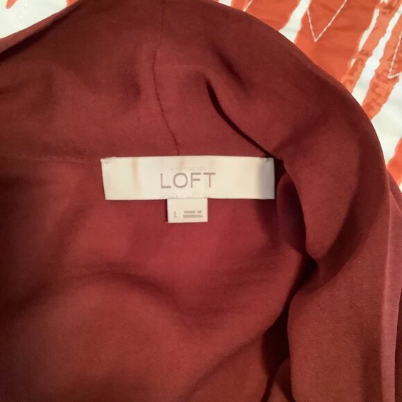 Rust LOFT Flutter Ruffle Blouse - L - Picture 6 of 7